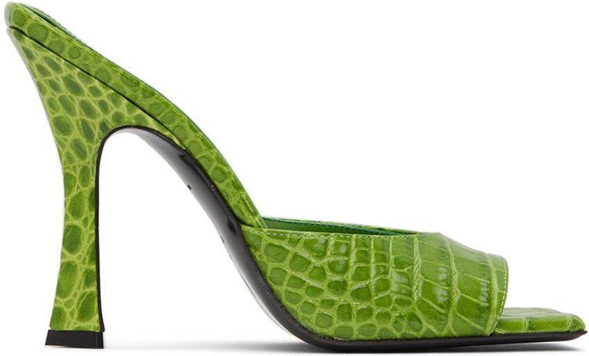 The Attico Green Anais Heeled Sandals - Picture 5