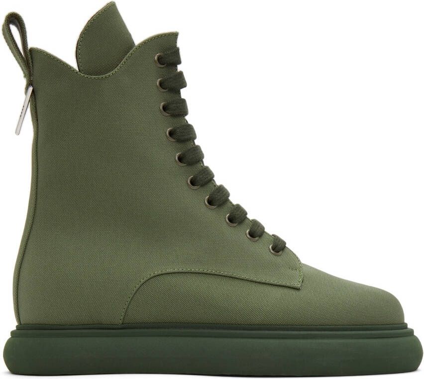 The Attico Green Canvas Selene Ankle Boots - Picture 5