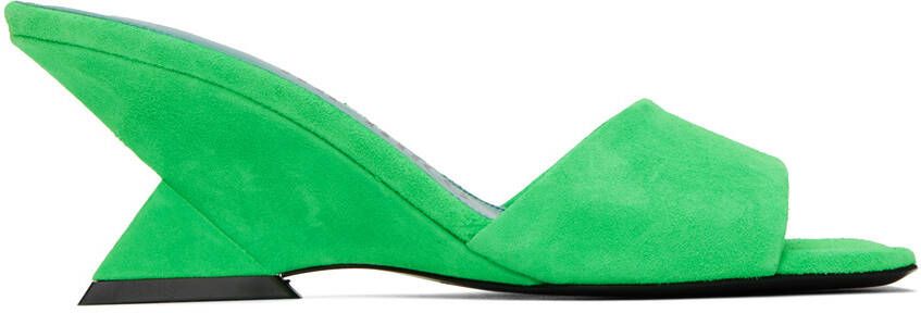 The Attico Green Cheope Mules