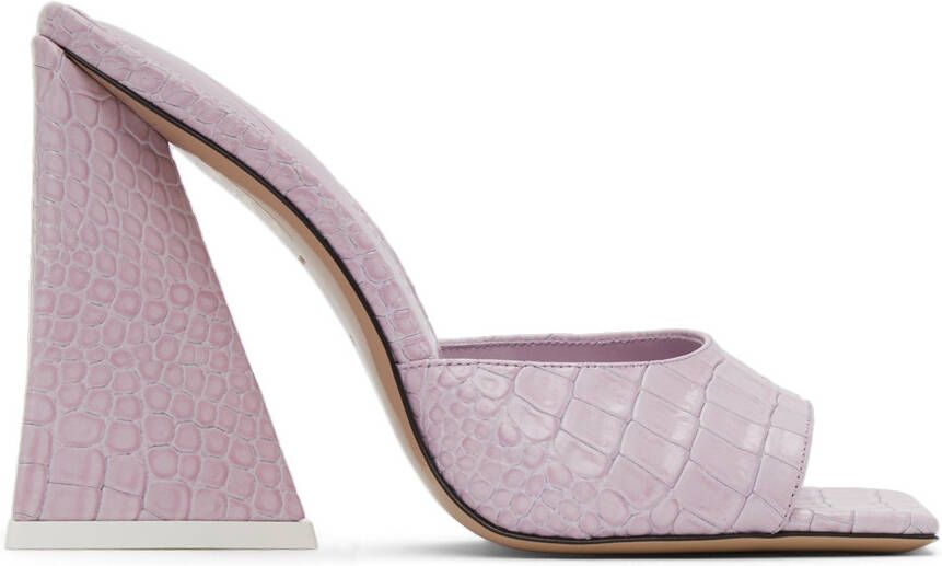 The Attico Pink Leather Devon Heeled Sandals - Picture 5