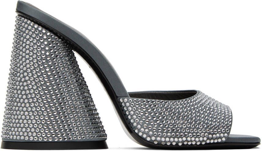 The Attico Silver Luz Heeled Sandals - Picture 4