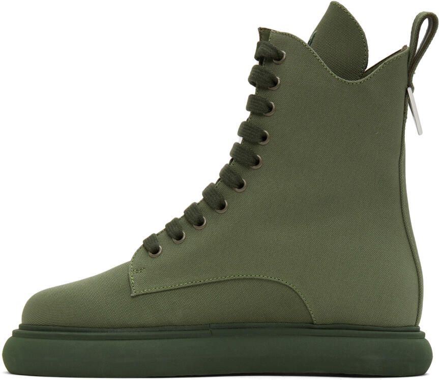 The Attico Green Canvas Selene Ankle Boots - Picture 3