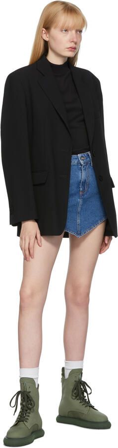 The Attico Green Canvas Selene Ankle Boots - Picture 4