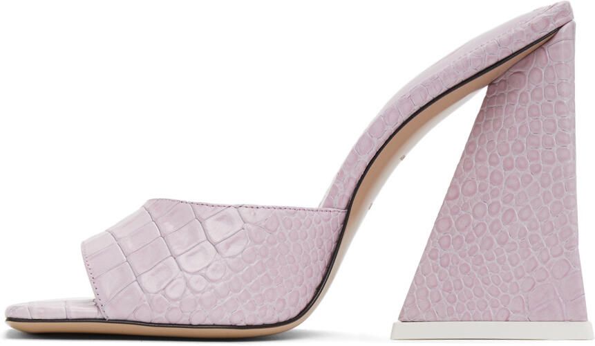 The Attico Pink Leather Devon Heeled Sandals - Picture 4
