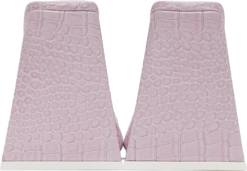 The Attico Pink Leather Devon Heeled Sandals - Picture 2