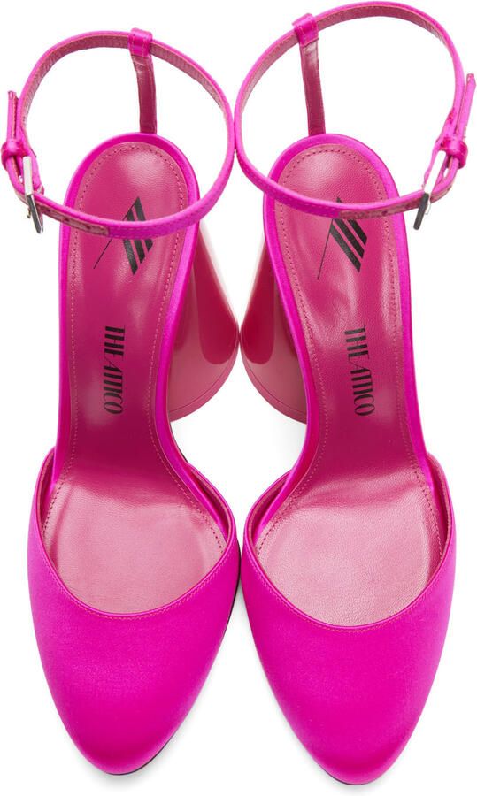 The Attico Pink Satin Luz Slingback Heels - Picture 4