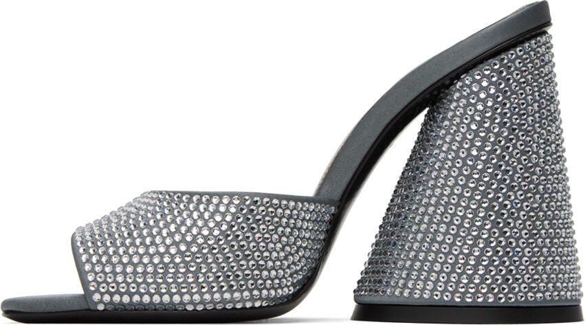The Attico Silver Luz Heeled Sandals - Picture 3