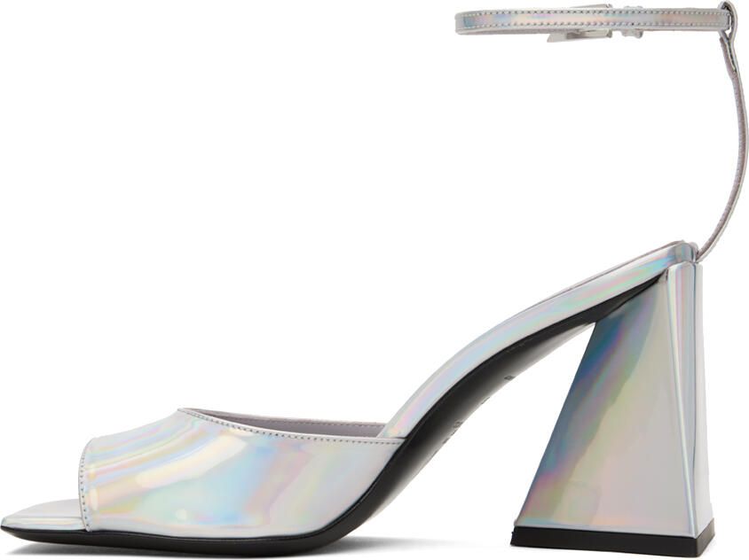 The Attico Silver Piper Heeled Sandals - Picture 3