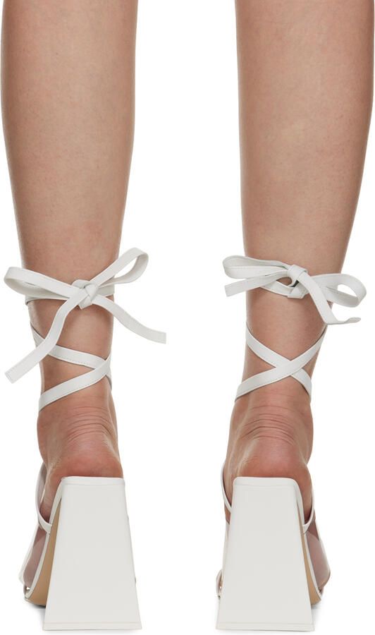 The Attico White Isa Heeled Sandals - Picture 6