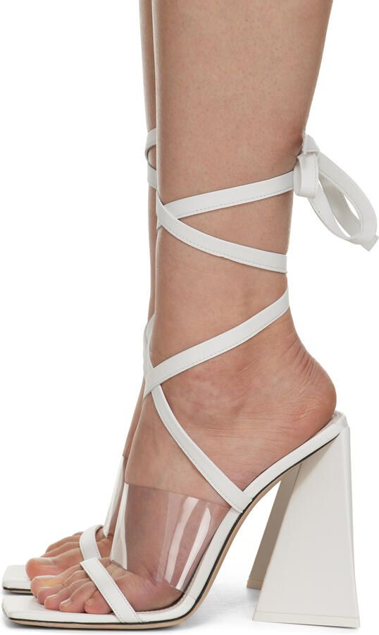 The Attico White Isa Heeled Sandals - Picture 3
