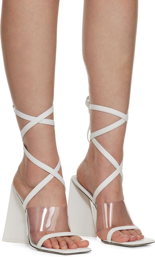 The Attico White Isa Heeled Sandals - Picture 2