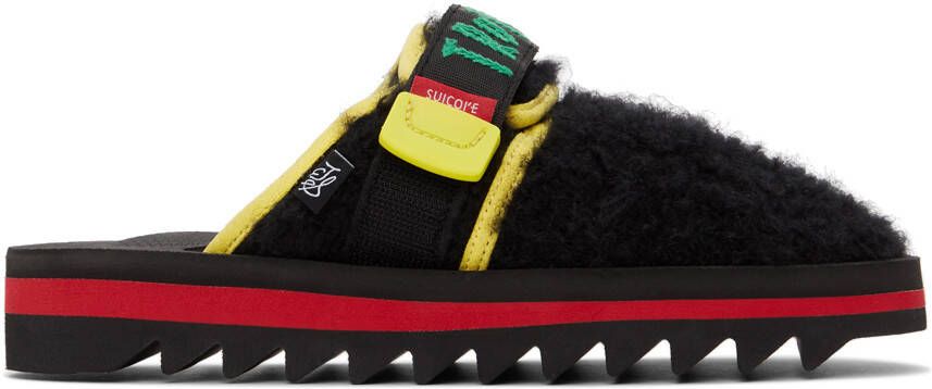 The Elder Statesman Black Suicoke Edition Dyed Zavo Slippers - Picture 5