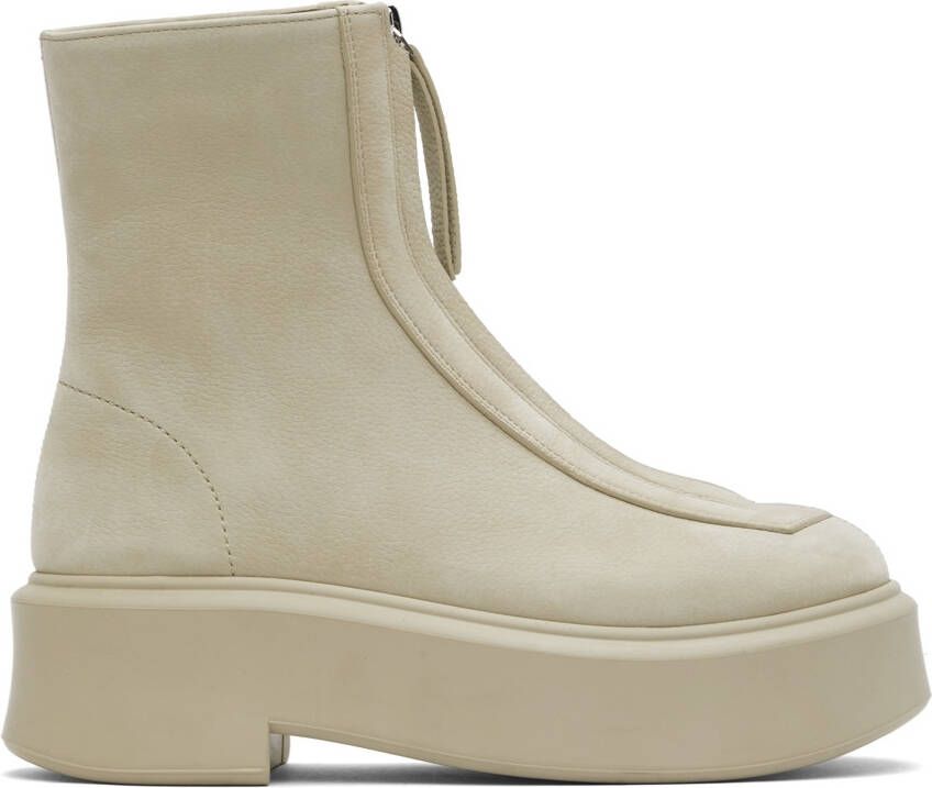 The Row Beige Zipped I Ankle Boots - Picture 5