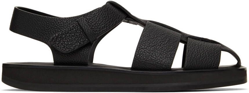 The Row Black Leather Fisherman Sandals - Picture 10