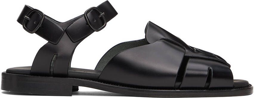 The Row Black Fisherman Sandals