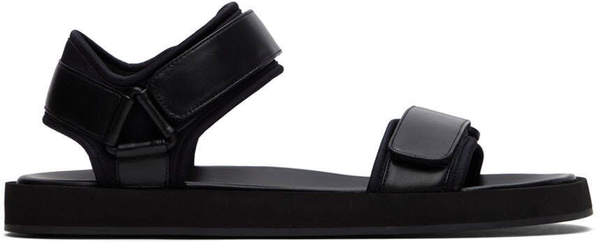 The Row Black Hook And Loop Flat Sandals - Picture 5