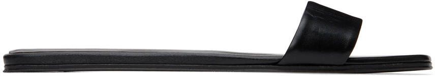 The Row Black Lambskin Flat Sandals - Picture 5