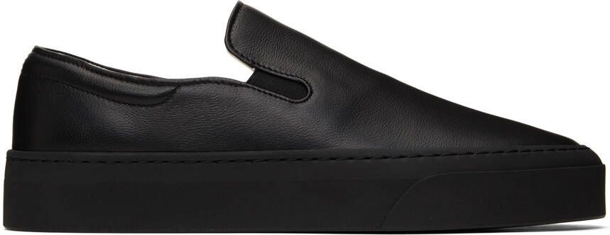 The Row Black Leather Marie H Slip-On Sneakers - Picture 5