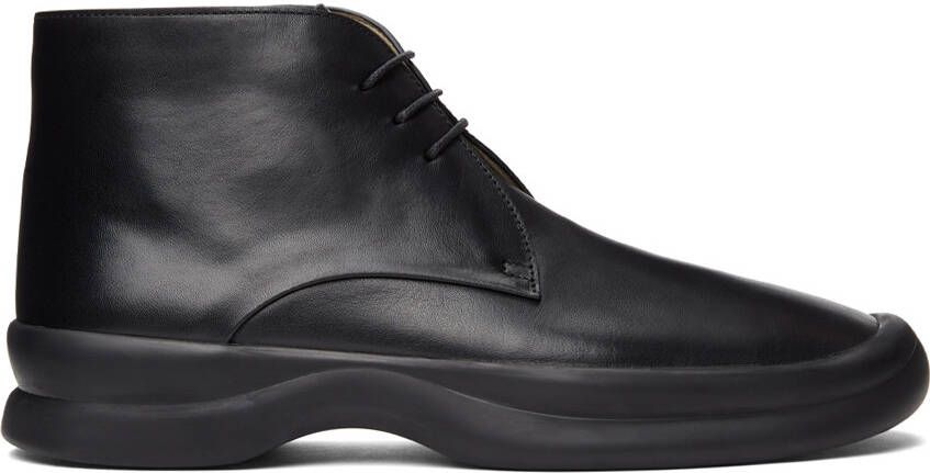 The Row Black Town Lace-Up Boots