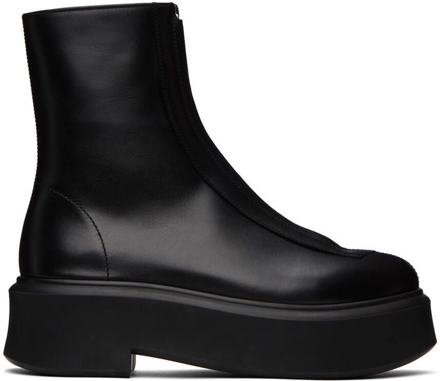 The Row Black Zipped I Ankle Boots - Picture 5