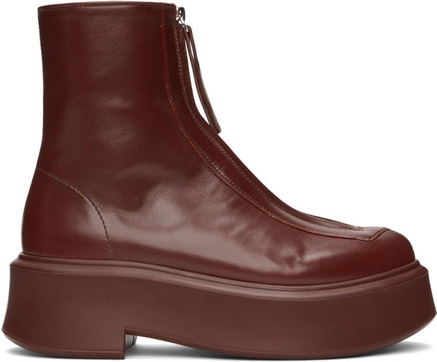 The Row Burgundy Zipped I Boots