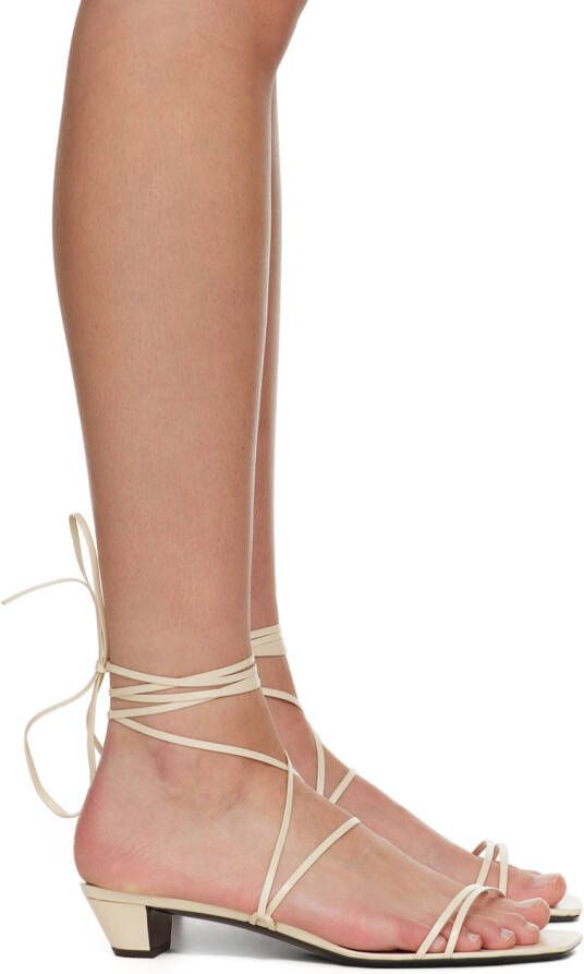 The Row Off-White Strap Heeled Sandals - Picture 3