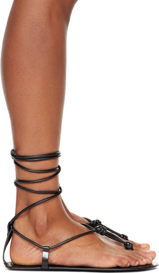 The Row SSENSE Exclusive Black Knots Sandals - Picture 3