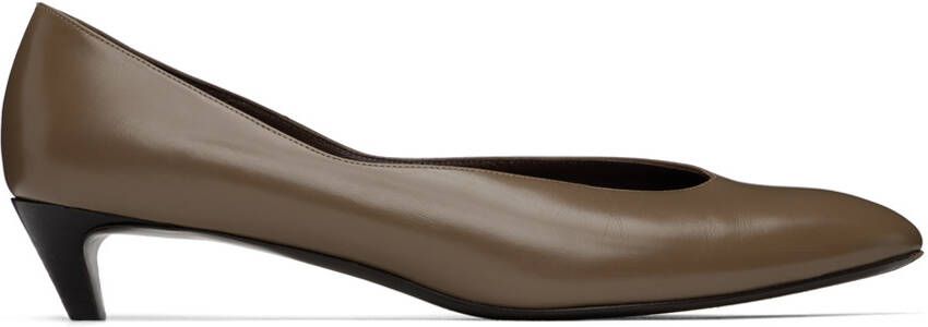 The Row Taupe Kitten Heel Pumps - Picture 5