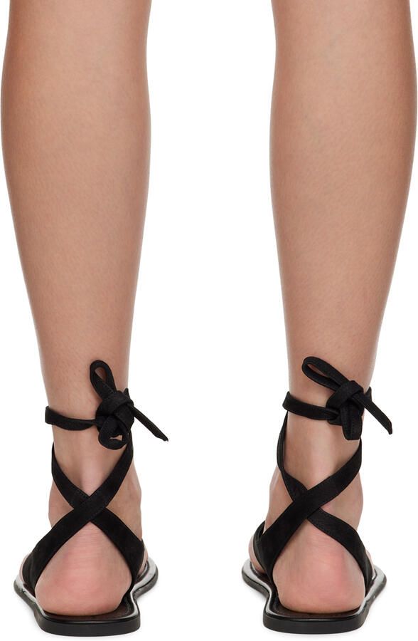 The Row Black Beach Sandals