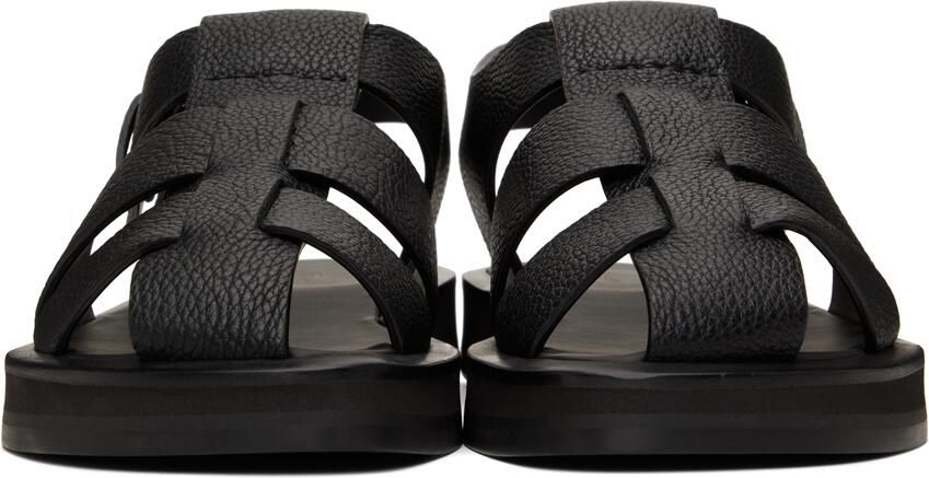 The Row Black Leather Fisherman Sandals - Picture 5