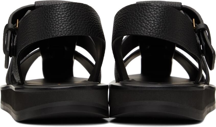 The Row Black Leather Fisherman Sandals - Picture 2