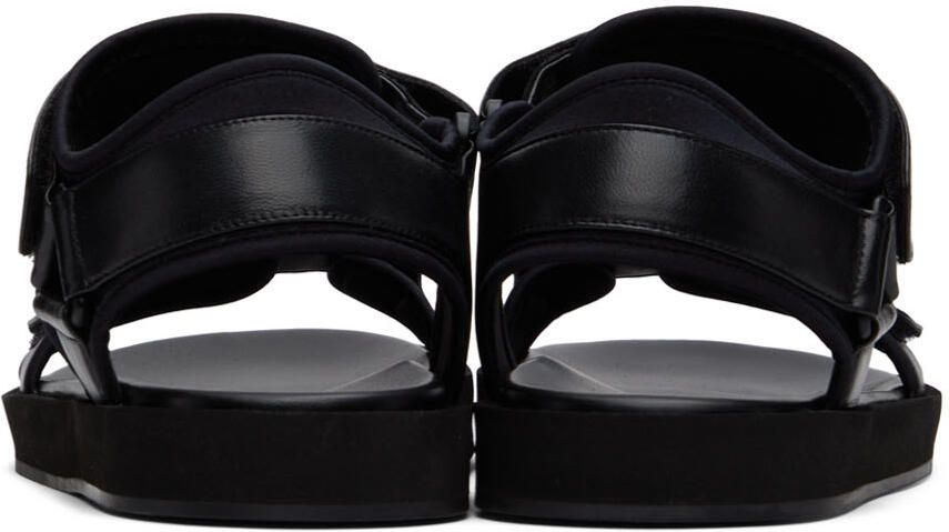 The Row Black Hook And Loop Flat Sandals