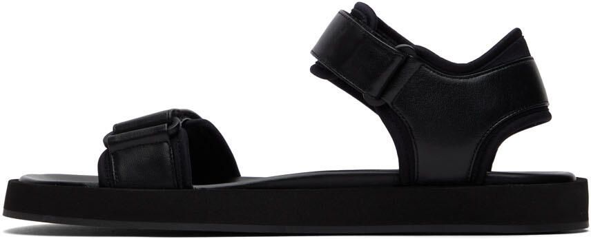 The Row Black Hook And Loop Flat Sandals - Picture 3