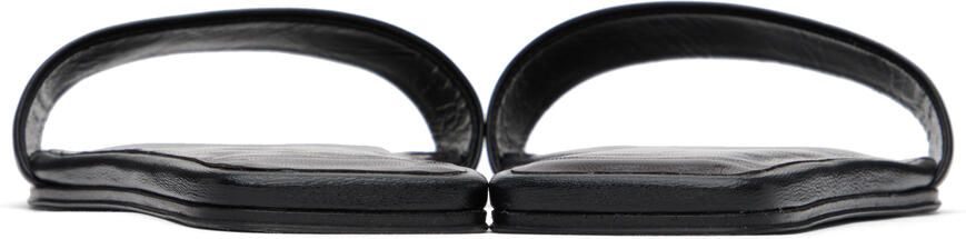 The Row Black Lambskin Flat Sandals - Picture 2