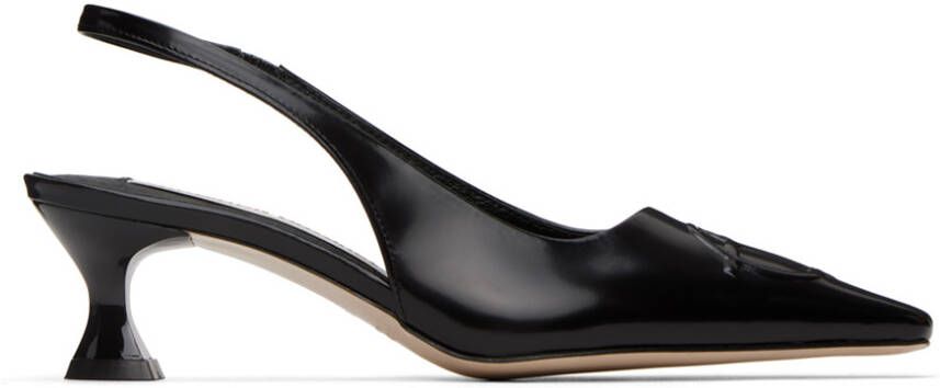OPEN YY Black Slingback Heels - Picture 2