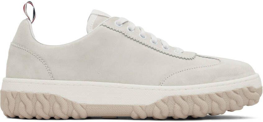 Thom Browne Beige Cable Knit Sole Court Sneakers - Picture 5