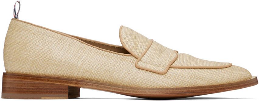 Thom Browne Beige Varsity Penny Loafers - Picture 5