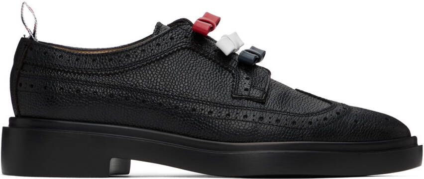 Thom Browne Black 3-Bow Longwing Derbys - Picture 5