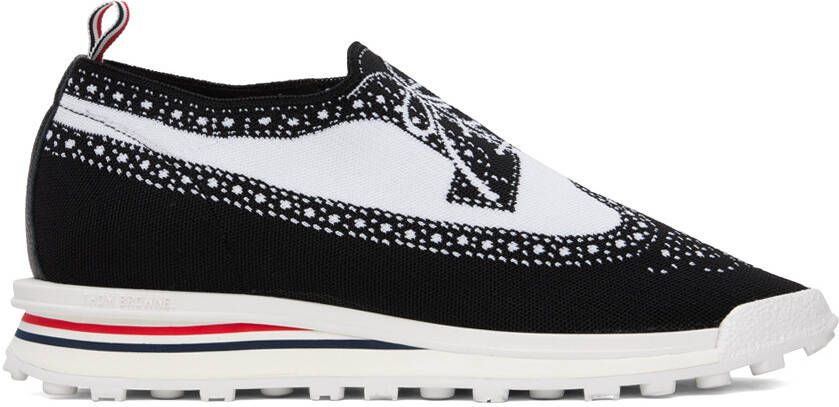 Thom Browne Black & White Trompe L'œil Longwing Sneakers - Picture 3