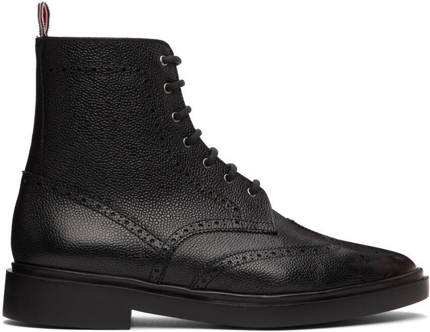 Thom Browne Black Classic Wingtip Boot