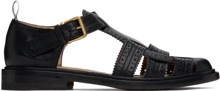 Thom Browne Black Fisherman Sandals - Picture 5