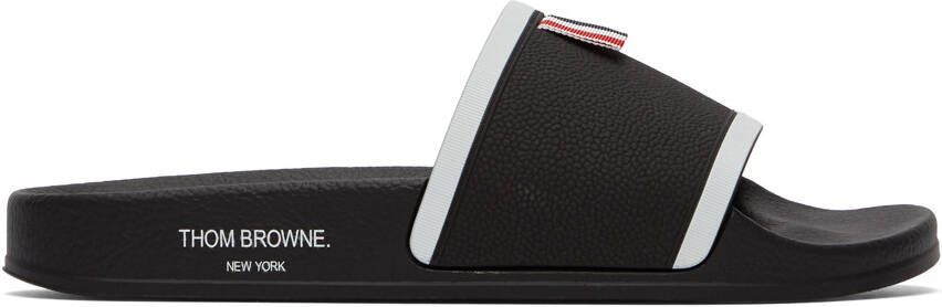 Thom Browne Black Flag Pool Slides - Picture 4