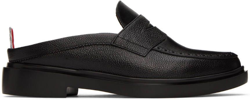 Thom Browne Black Pebbled Loafers - Picture 5