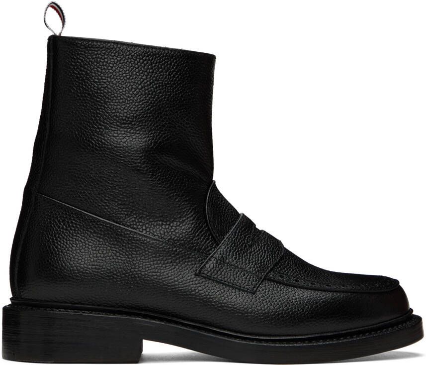 Thom Browne Black Penny Loafer Ankle Boots