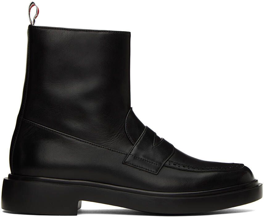 Thom Browne Black Penny Loafer Boots - Picture 5