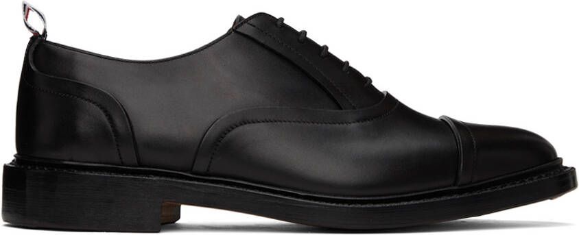 Thom Browne Black Raw Edge Cape Toe Oxfords - Picture 4