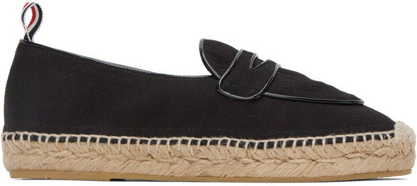 Thom Browne Black Varsity Penny Espadrilles