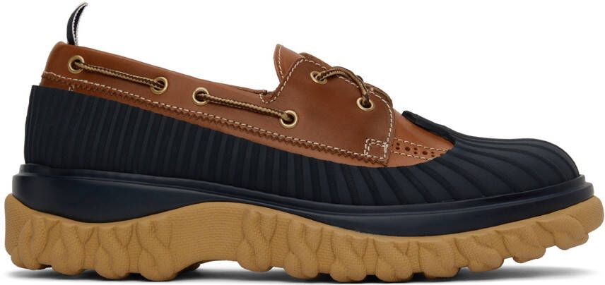 Thom Browne Brown & Blue Duck Boat Shoe - Picture 5