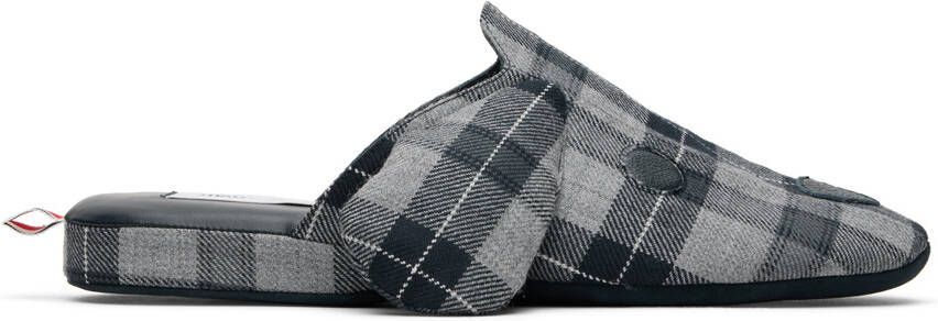 Thom Browne Gray & Navy Hector Slippers