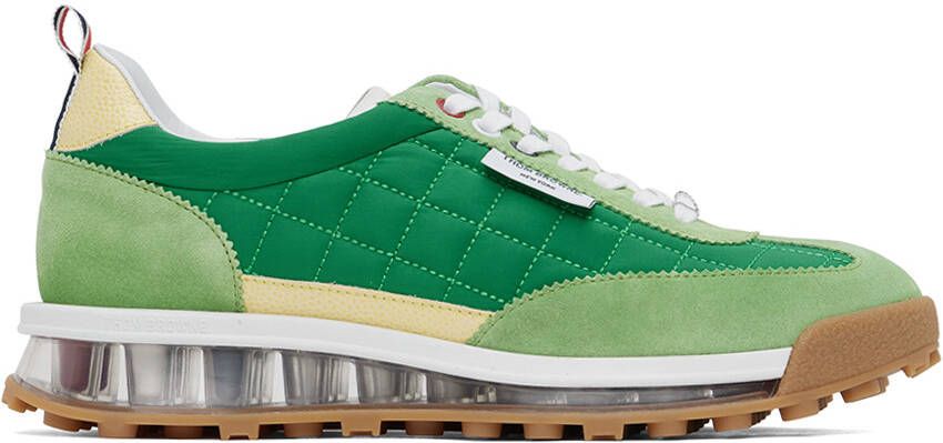 Thom Browne Green Quilted Tech Runner Sneakers - Picture 5